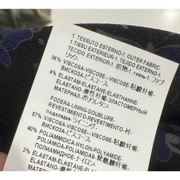 Versus Versace Dress Women’s Size 38 Blue Black Print Pleated Glam Short Evening - Picture 9 of 9